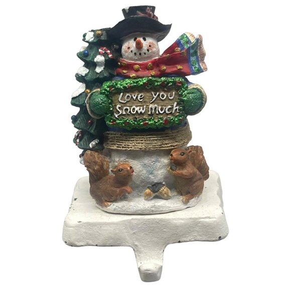 Christmas stocking hanger snowman tree love snow much squirrel scarf 5.5" READ - Picture 1 of 7